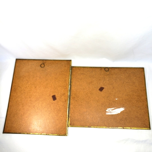 Vintage Set Of 2 Beautiful Painting Pictures With Gold Frame - Picture 9 of 16